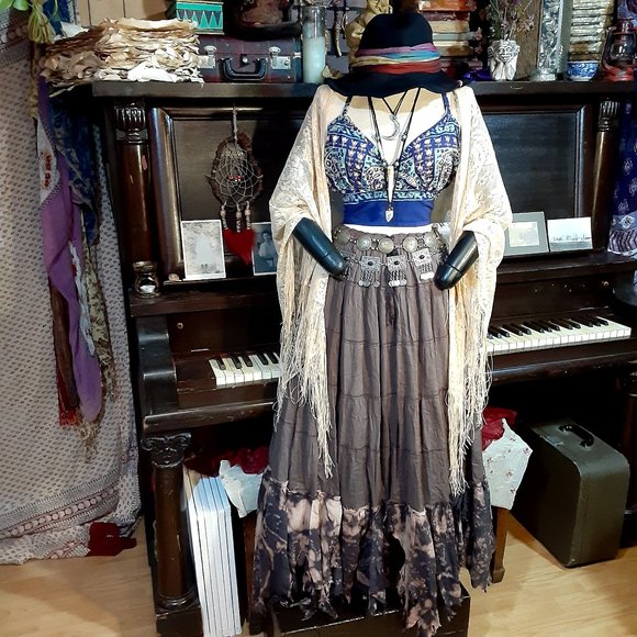 Gypsy Rose Festival Boho Hippie Halter Top - Picture 8 of 16